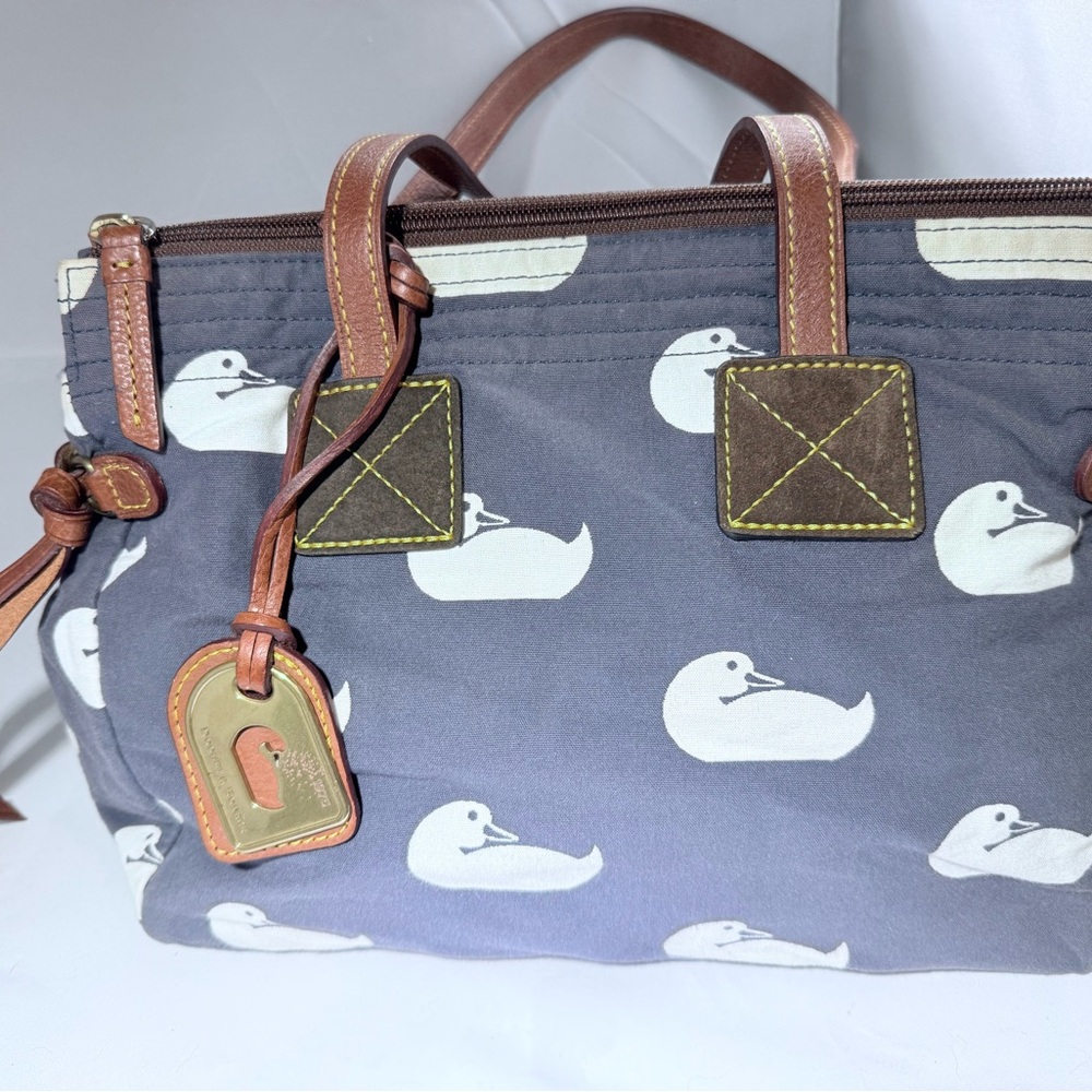 Dooney & Bourke Blue and White Duck Print Tote